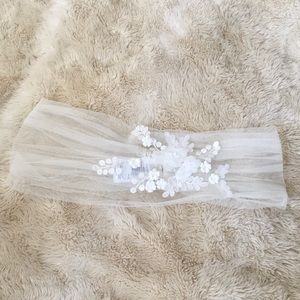 David’s Bridal Ivory Tulle off the Shoulder Wrap